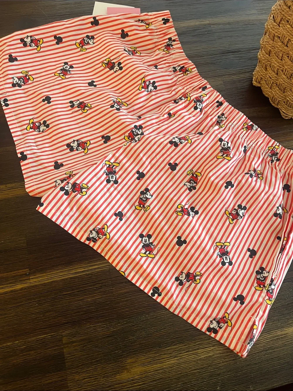 Disney Red Striped Mickey Mouse Cotton Boxer Shorts NWT - Picture 8 of 13